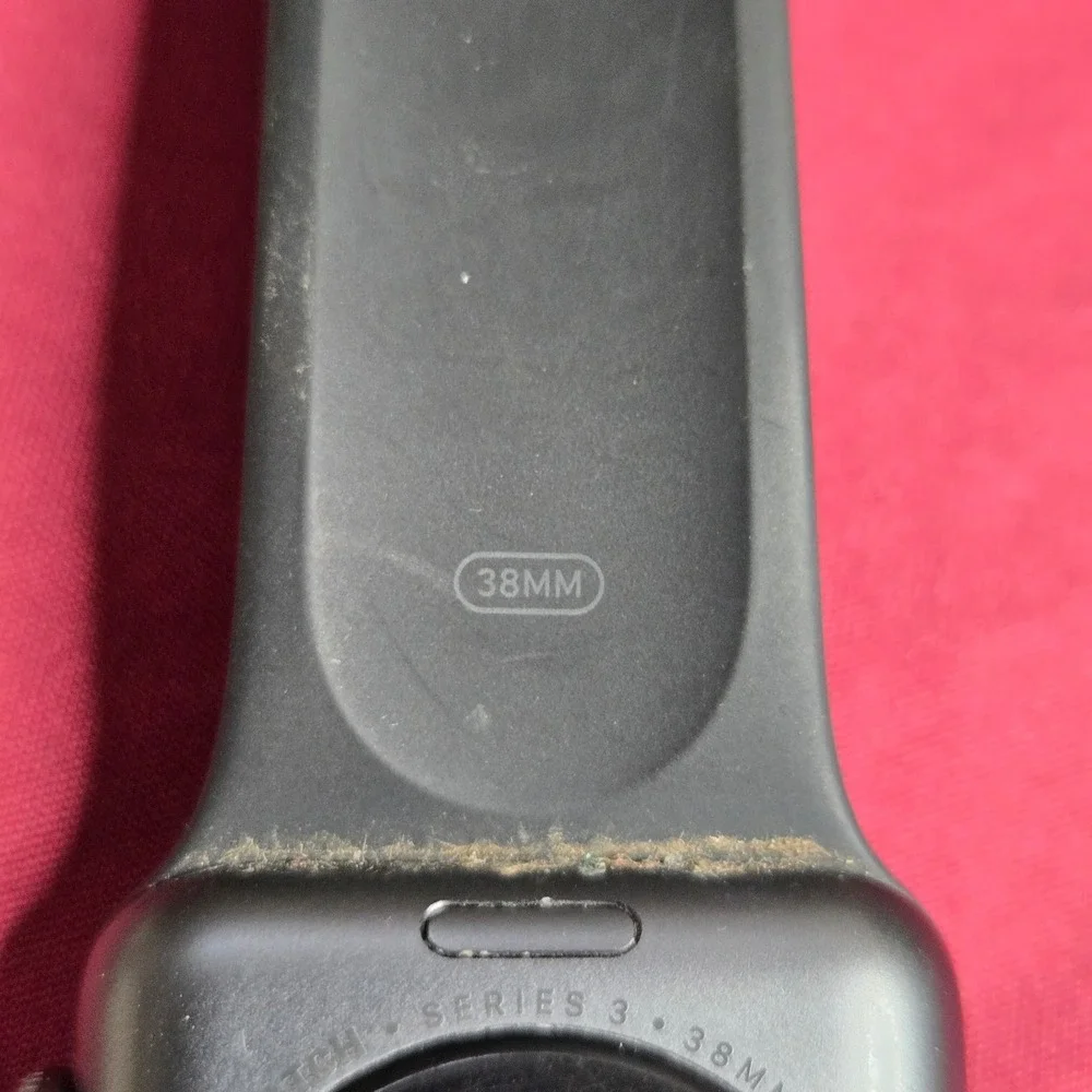 Apple Watch Series 3 38mm Space Gray Aluminum Black Band M/L A1858 For Parts